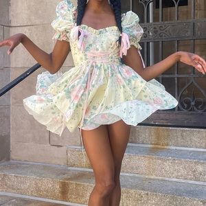 Pale Yellow Selkie Fantasy Faerie Dress